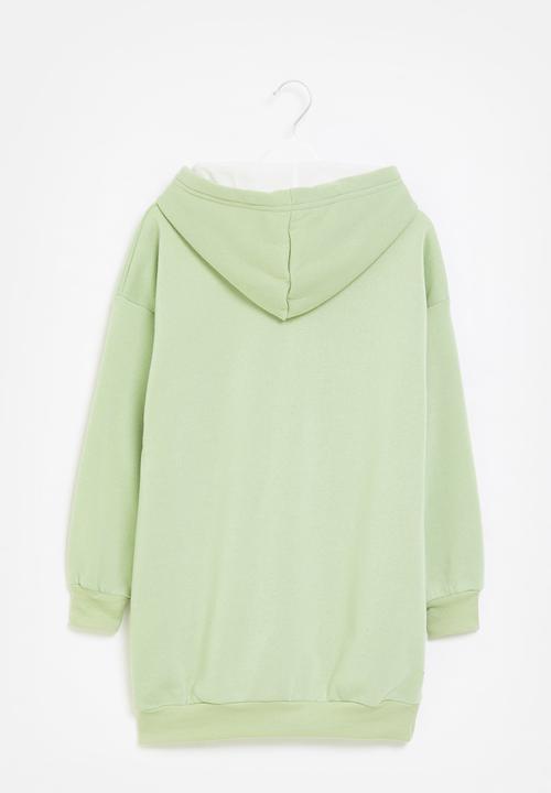 Superbalist - Hooded fleece dress - mint