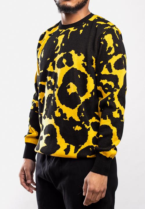 Butan - Acid leopard knitted jersey - yellow & black