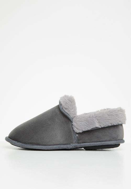 Hush Puppies - Lua slipper - grey stretchy velour
