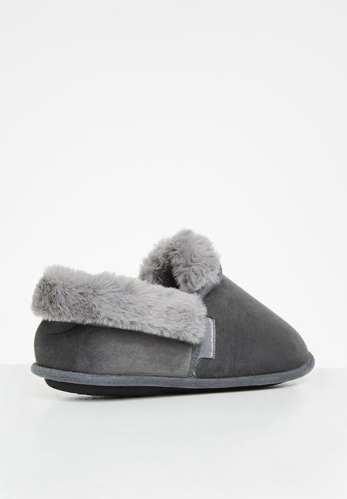 Hush Puppies - Lua slipper - grey stretchy velour