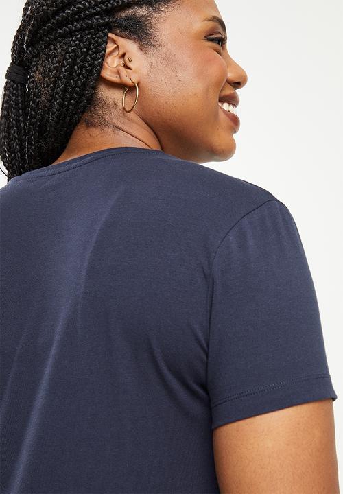 POLO - Plus women kelly short sleeve vneck stretch t-shirt - navy