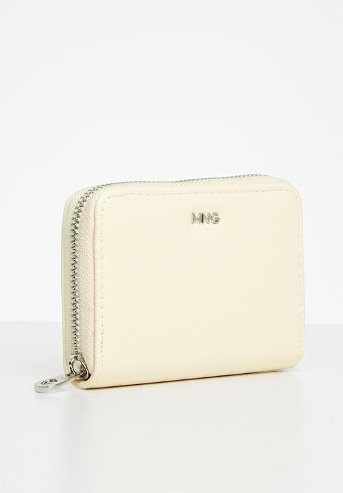 MANGO - Saffiano-effect wallet - ecru