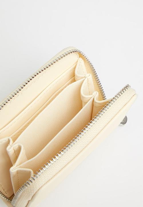 MANGO - Saffiano-effect wallet - ecru
