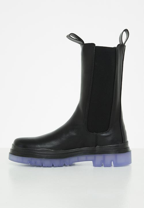 Public Desire - Winter chelsea boot - black pu