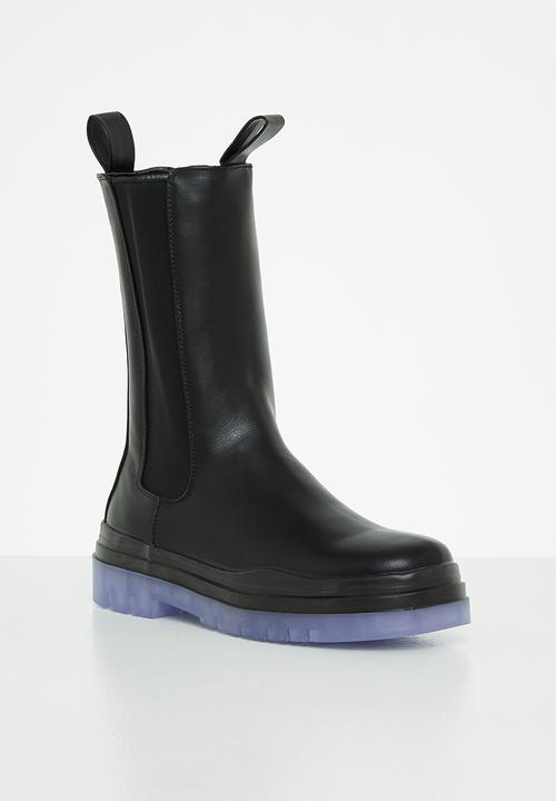 Public Desire - Winter chelsea boot - black pu