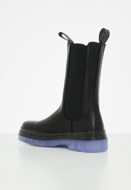 Public Desire - Winter chelsea boot - black pu