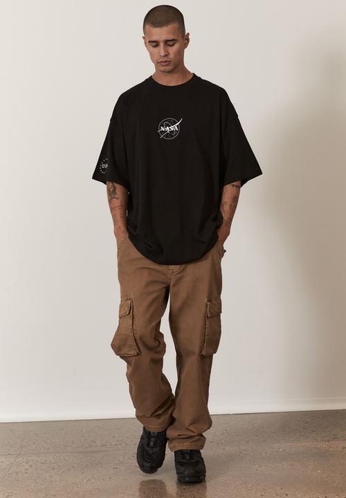 Factorie - Oversized nasa t shirt - lcn nas black white nasa emb