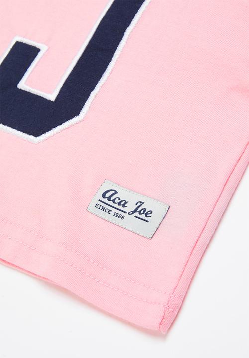 Aca Joe - Aca joe embroidered applique cropped boxy tee - pink