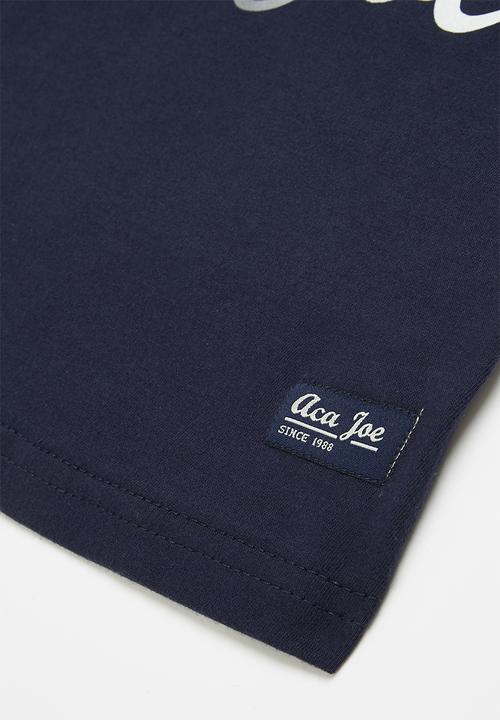 Aca Joe - Aca joe printed core crew tee - navy
