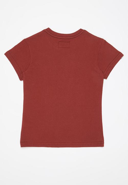 Aca Joe - Aca joe high square printed core crew tee - tibetan red