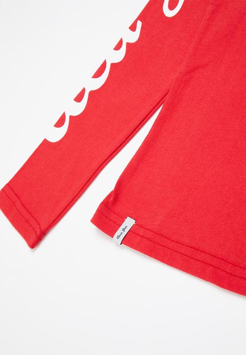 Aca Joe - Aca joe print & embroidered core crew tee - very berry