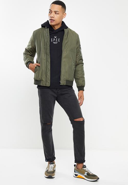 S.P.C.C - Myers regular fit pullover hoodie  - black