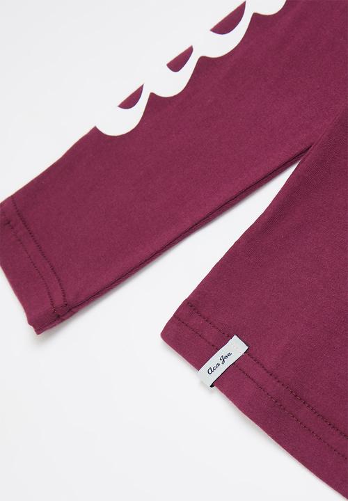 Aca Joe - Aca joe print & embroidered core crew tee - deep purple