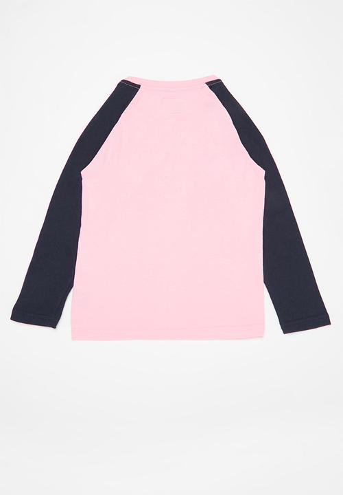 Aca Joe - Aca joe raglan flock tee - pink & navy