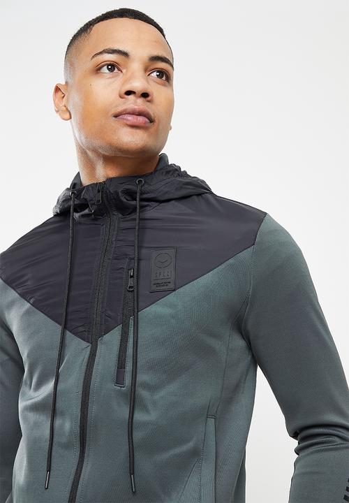 S.P.C.C - Dunlap regular fit zip through hoodie  - charcoal