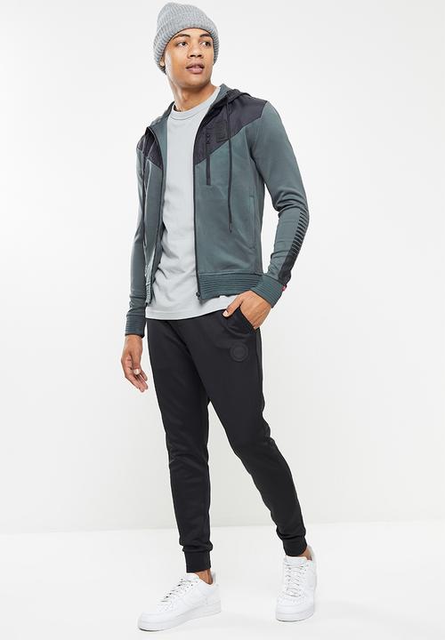 S.P.C.C - Dunlap regular fit zip through hoodie  - charcoal