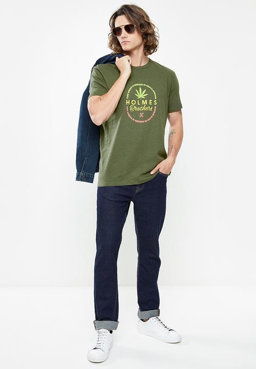Holmes Bro's - Grass is greener t - olive slub