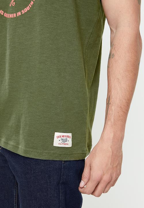 Holmes Bro's - Grass is greener t - olive slub