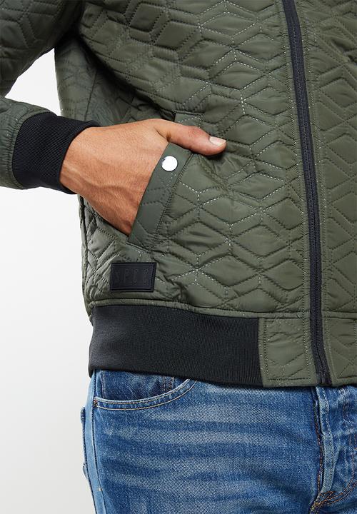 S.P.C.C - Quinn regular fit bomber jacket  - dark moss