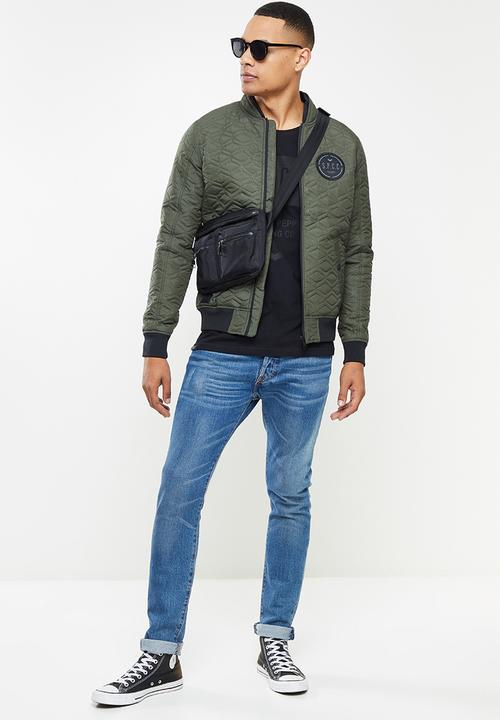 S.P.C.C - Quinn regular fit bomber jacket  - dark moss