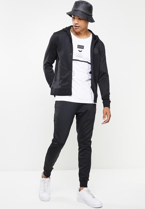 S.P.C.C - Corbin regular fit elasticated track pants  - black