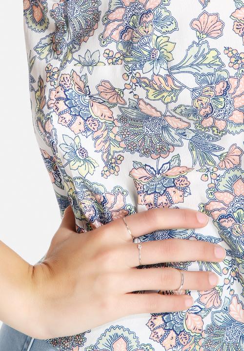 New Look - Vanetta Folk Split Back Shell Top