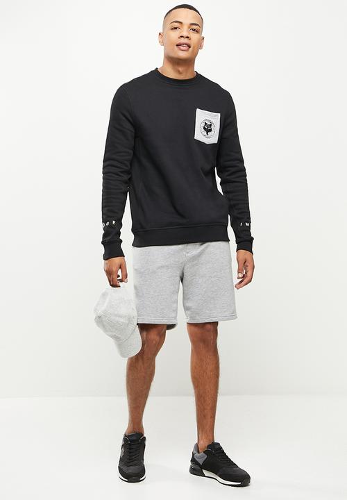 Fox - Relm crew fleece - black