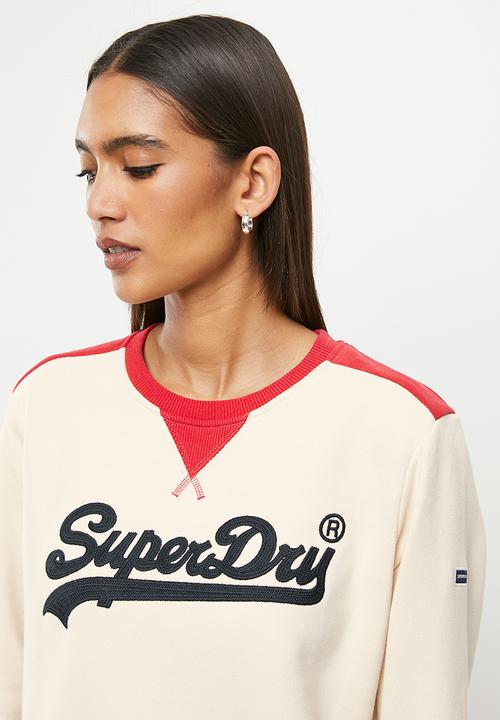 Superdry. - Vl ac colourblock crew bb - oatmeal