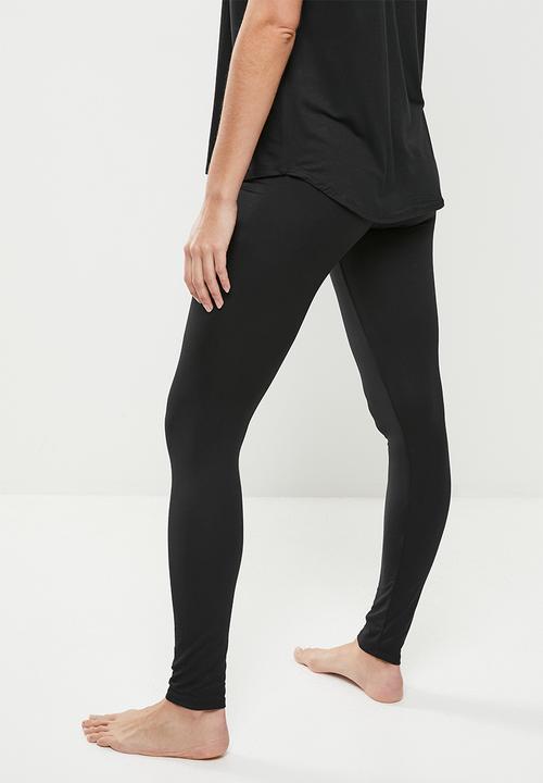 Franklees - Soft touch logo leggings - black