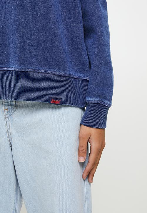 Superdry. - Vintage logo emb crew - navy 