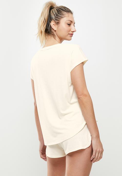 Franklees - Relaxed loose fit tee - ivory