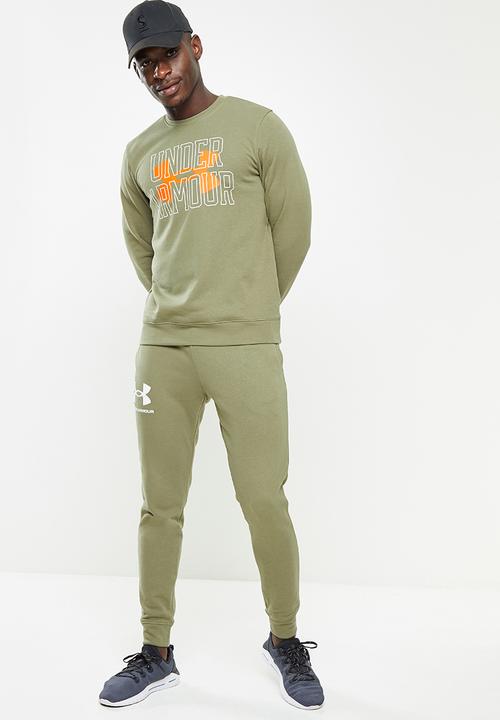 Under Armour - UA Rival Terry Logo Crew - light khaki