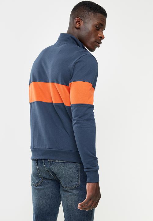 Hi-Tec - Men's heritage 1/4 zip top - midnight navy/hawaiian sunset