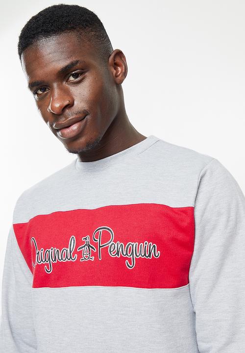 Original Penguin - Split sweat - grey & red