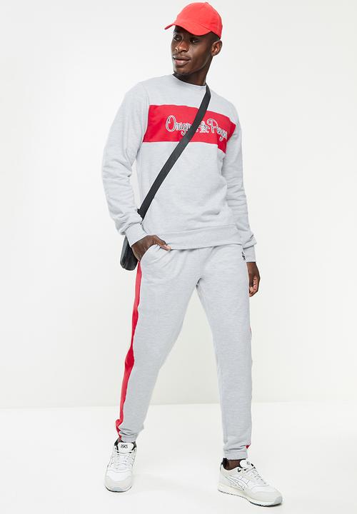 Original Penguin - Split sweat - grey & red
