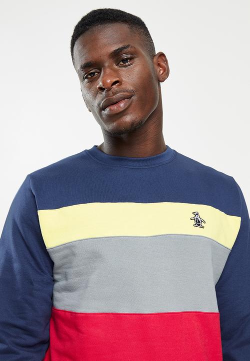 Original Penguin - Penguin colour block sweat - dark sapphire