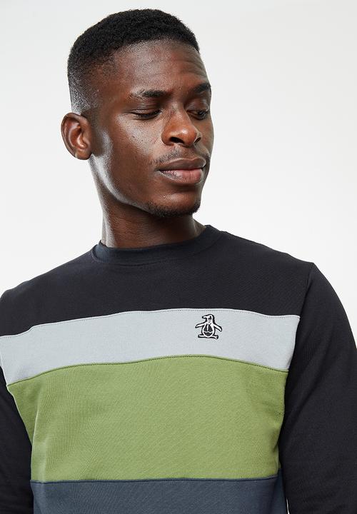 Original Penguin - Penguin colour block sweat -black