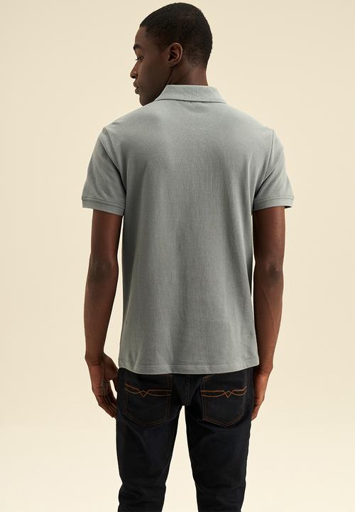 POLO - Mens vertical stripe short sleeve - aqua