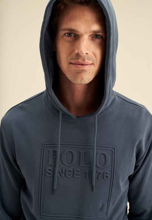 POLO - Hooded Embossed Sweatshirt - Blue