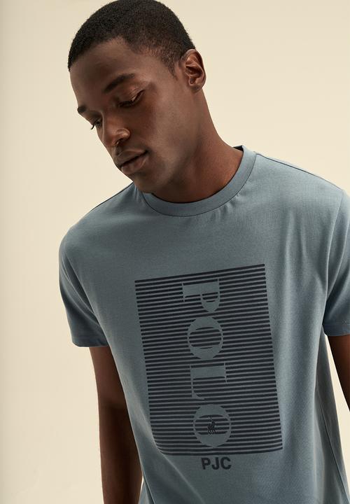 POLO - PJC Print short sleeve Tee - Blue