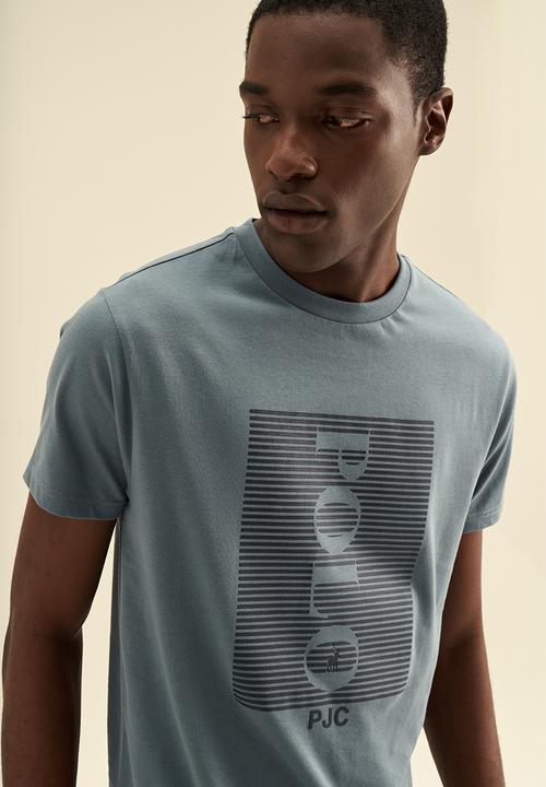 POLO - PJC Print short sleeve Tee - Blue