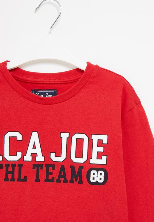 Aca Joe - Aca joe embroidered cropped  tee - red