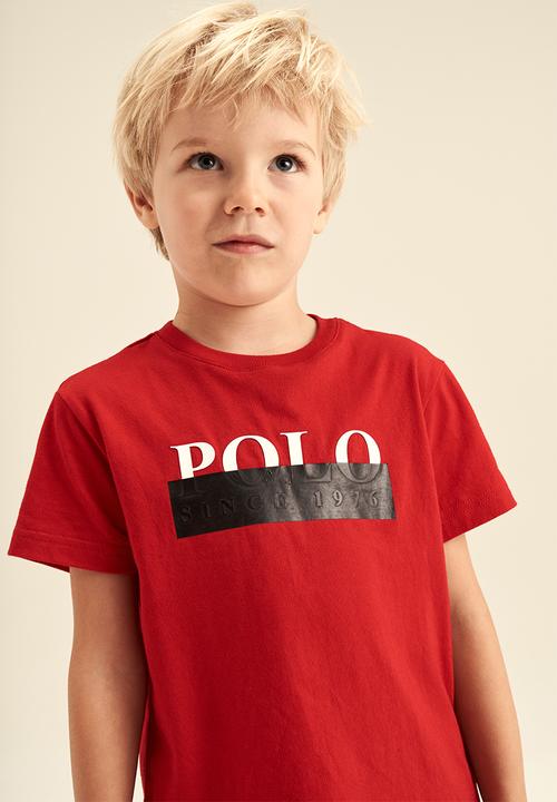 POLO - Boys printed short sleeve tee - red