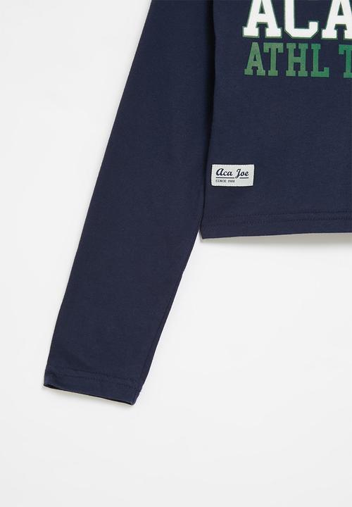 Aca Joe - Aca joe embroidered cropped  tee - navy