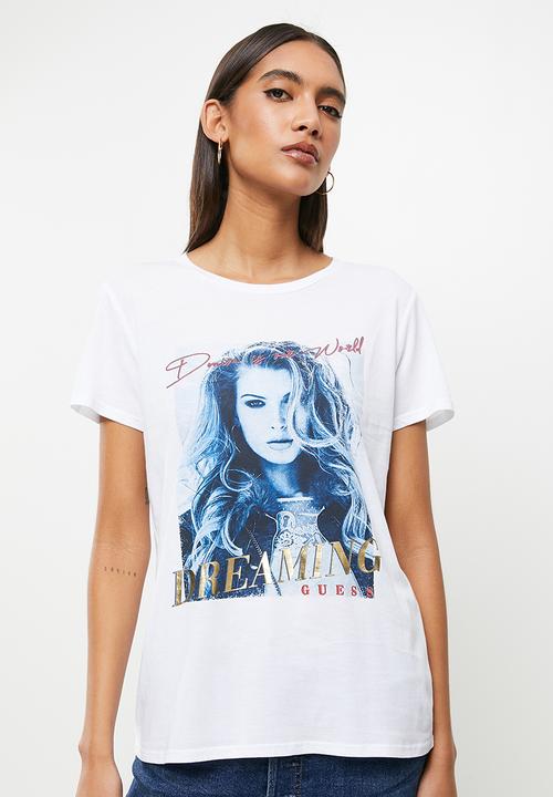 GUESS - Short sleeve dreaming easy tee - true white