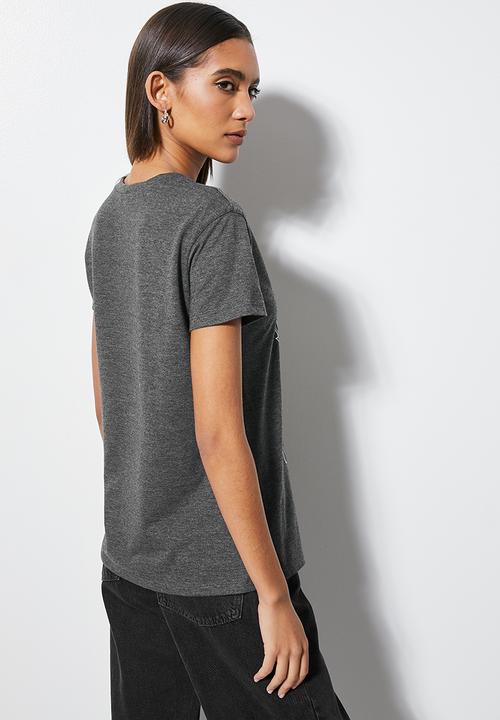 Superbalist - Relaxed printed tee -  charcoal