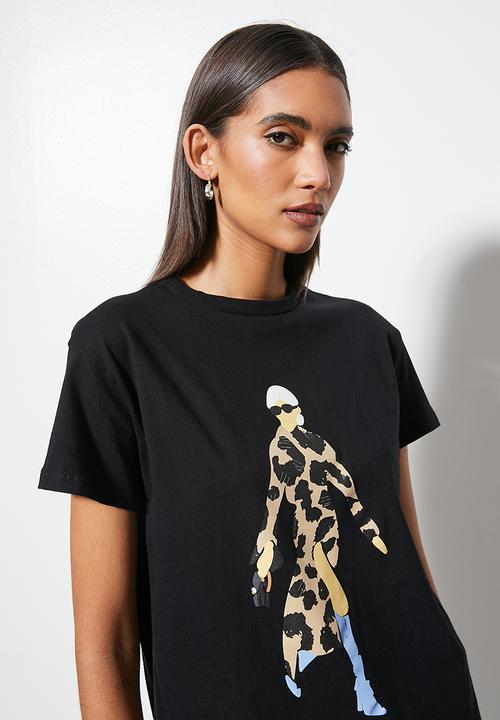 Superbalist - Relaxed printed tee -  black