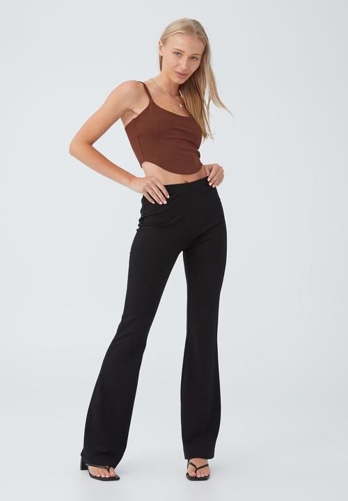 Cotton On - Ponte flare pant - black