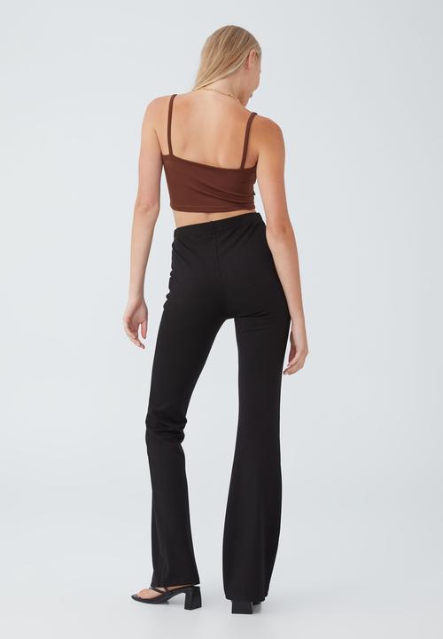 Cotton On - Ponte flare pant - black