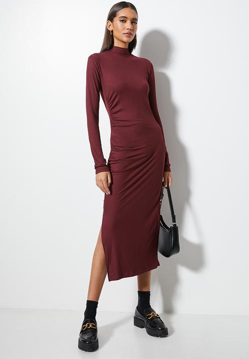 Superbalist - Ruched bodycon - windsor wine